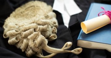 Barrister's wig and gown